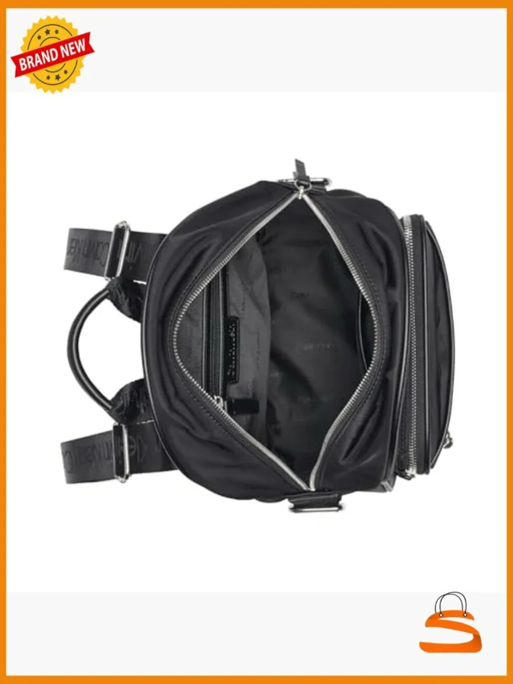 Organizational Backpack with Detachable Charm, Nylon, Multiple Pockets